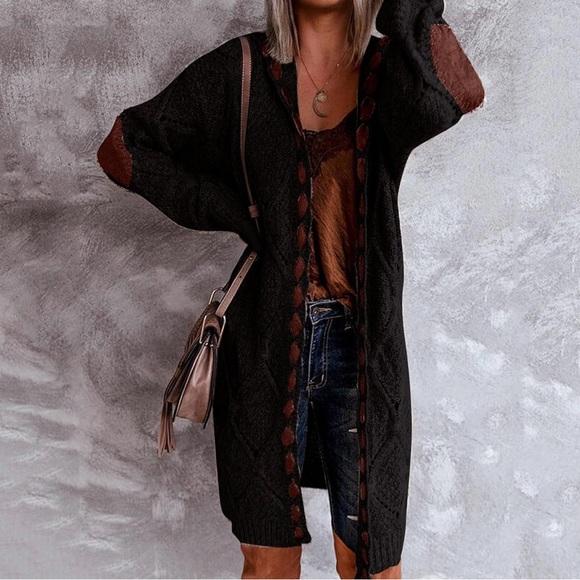 Boutique Jackets & Blazers - 29. NEW| Long Chunky Comfy Hooded Knit Long Sleeve Cardigan *Missing Ribbon*